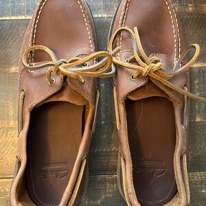 Clarks Men's Port View Tan Leather Boat Shoes